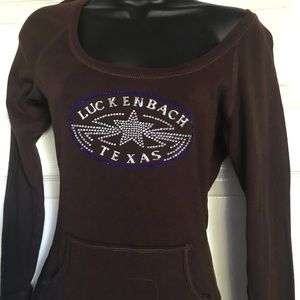 Fitted long sleeved Texas bling top